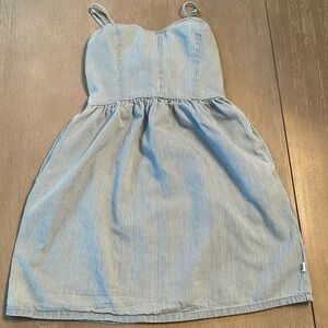 Vans zip up blue pinstripe mini dress in Size XS